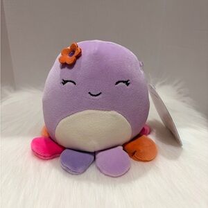 🐙 Beula Purple Octopus with Flower Original Squishmallows Kellytoy 5” BNWT